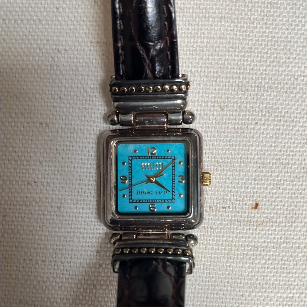 Vintage Ecclissi Women's Watch Sterling Silver and Leather - Picture 4 of 5